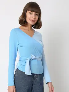 Vero Moda Blue Wrap Top