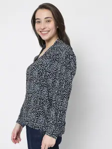 Vero Moda Black & Blue Floral Print Top