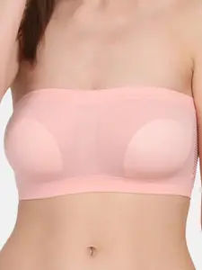 Amour Secret Pack Of 2 Peach & Grey Non Padded & Non Wired Bandeau Bra