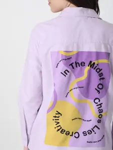 Vero Moda Women Purple Opaque Solid Casual Shirt