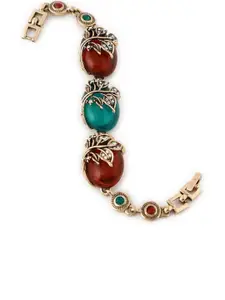 SOHI Women Gold-Toned & Red Gold-Plated Link Bracelet