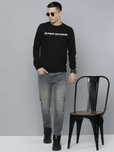 Flying Machine Men Black Brand Logo Print Sweatshirt