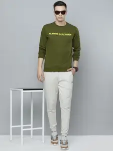 Flying Machine Men Brand Logo Print Knitted Sweatshirt