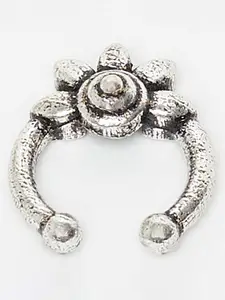 Voylla Silver  Coloured  Silver-Plated Oxidised Nose Ring