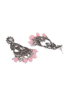 Efulgenz Women Pink Floral Chandbalis Earrings