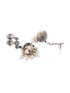 Efulgenz White Classic Jhumkas Earrings