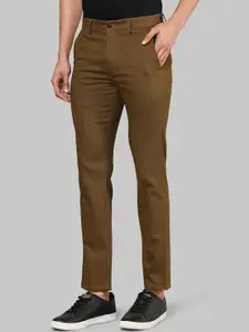 Park Avenue Men Khaki Solid Cotton Trousers