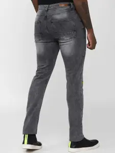 Forever 21 Men Mid-Rise Straight Fit Regular Length Mildly Distressed Heavy Fade Jeans