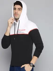 Flying Machine Colourblocked Hooded Sweatshirt