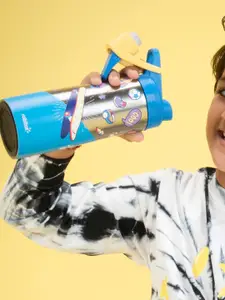 Rabitat Kids Blue & Yellow Printed BPA Free Sipper Water Bottle