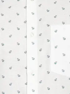 Turtle Men White Printed Semiformal Shirt