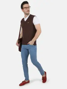 Monte Carlo Men Brown Cable Knit Sweater Vest