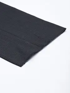 Van Heusen Men Navy Blue Textured Slim Fit Formal Trousers