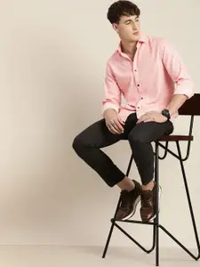 encore by INVICTUS Men Pink Printed Easy Iron Casual Shirt