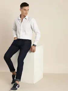 encore by INVICTUS Men Grey Printed Pure Cotton Casual Shirt