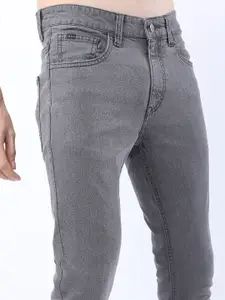 KETCH Men Grey Skinny Fit Low Distress Stretchable Jeans