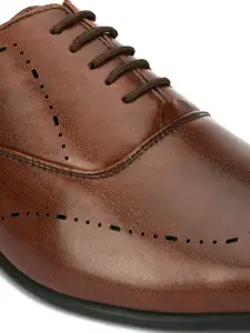 San Frissco Men Brown Faux Leather Lace-Up Formal Shoes