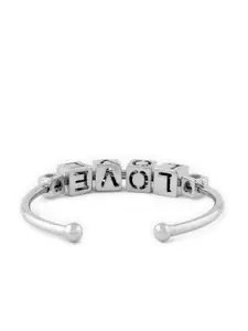 MINUTIAE Women Love Box Flexible Cuff Silver Bracelet