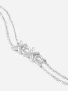 MINUTIAE Women Silver-Toned Brass Silver-Plated Multistrand Bracelet