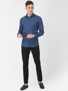 Turtle Men Blue Slim Fit Printed Semiformal Shirt