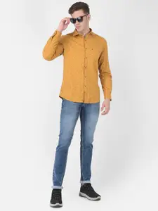 Turtle Men Yellow Slim Fit Printed Semiformal Shirt