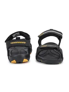 ABROS Men Black Solid Sports Sandals