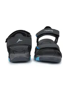 ABROS Men Grey & Turquoise Blue Solid Sports Sandals