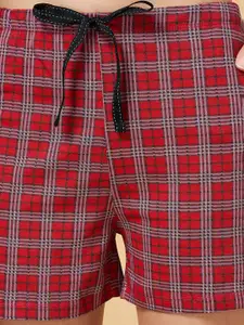 Dreamz by Pantaloons Women Maroon & Blue Cotton Printed Lounge shorts