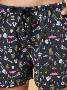 Dreamz by Pantaloons Women Multicoloured Printed Lounge shorts