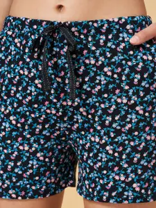Dreamz by Pantaloons Women Blue Printed Lounge shorts