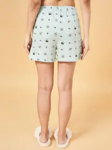 Dreamz by Pantaloons Women Green Conversational Printed Lounge shorts