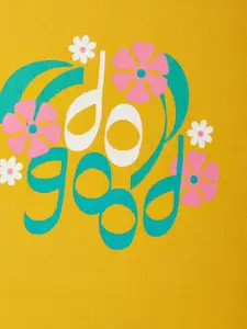 People Mustard Yellow Print Crop Top