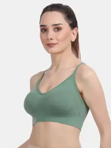Amour Secret Medium Support Striped Rapid Dry Green Bra