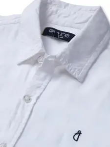 Gini and Jony Boys White Printed Casual Shirt