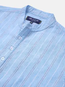 Gini and Jony Boys Blue Printed Casual Shirt