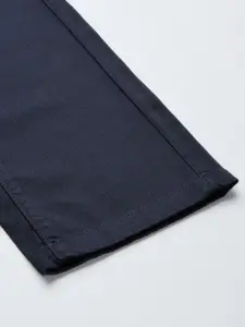 U.S. Polo Assn. U S Polo Assn Men Navy Blue Slim Fit Corduroy Regular Trousers