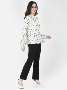 Crimsoune Club Women White Printed Casual Shirt
