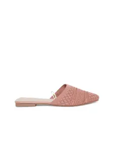 Forever Glam by Pantaloons Women Pink Textured Flats
