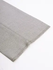 Peter England Men Grey Textured Slim Fit Formal Trousers