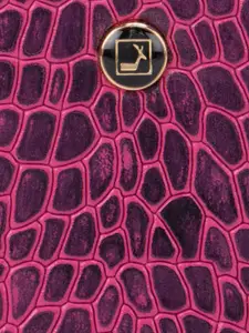 Da Milano Women Pink Animal Printed Textured Leather Zip Around Wallet