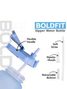 BOLDFIT Blue & Orange Coloured Solid Sipper Water Bottle