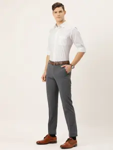 Peter England Men White Slim Fit Formal Shirt