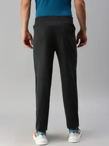 ONN Men Charcoal Solid Cotton Track Pants