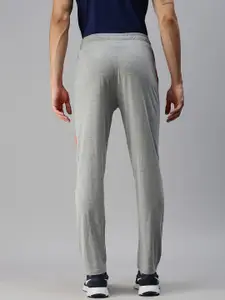 ONN Men Grey Melange & Orange Solid Cotton Track Pants