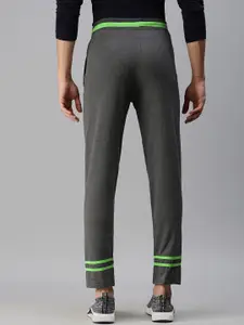 ONN Men Charcoal-Grey Solid Cotton Track Pant