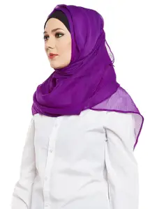 MOMIN LIBAS Women Purple Georgette Solid hijab
