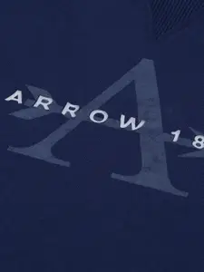 Arrow Men Navy Blue Brand Logo Print Sweatshirt