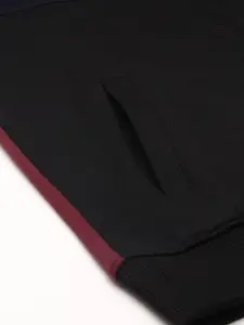 Arrow Men Burgundy & Black Colourblocked Sweatshirt