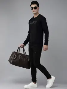 Arrow Men Black Brand Logo Embroidered Sweatshirt
