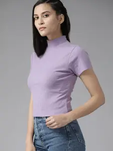 Roadster Lavender High Neck Top
